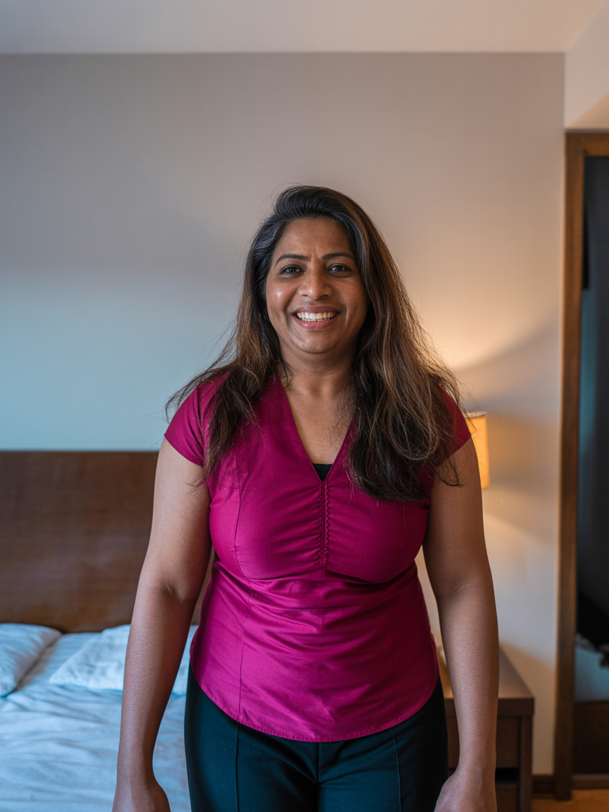Priya K. after weight loss transformation